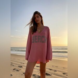 Wooden Ships Coral Beach Knit Sweater